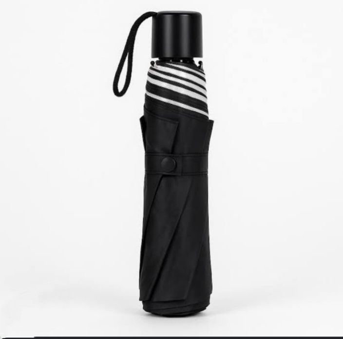 Black 3 Fold Umbrella Protective For Rainy Water Easy To Carry Umbrella Umbrella-image-25