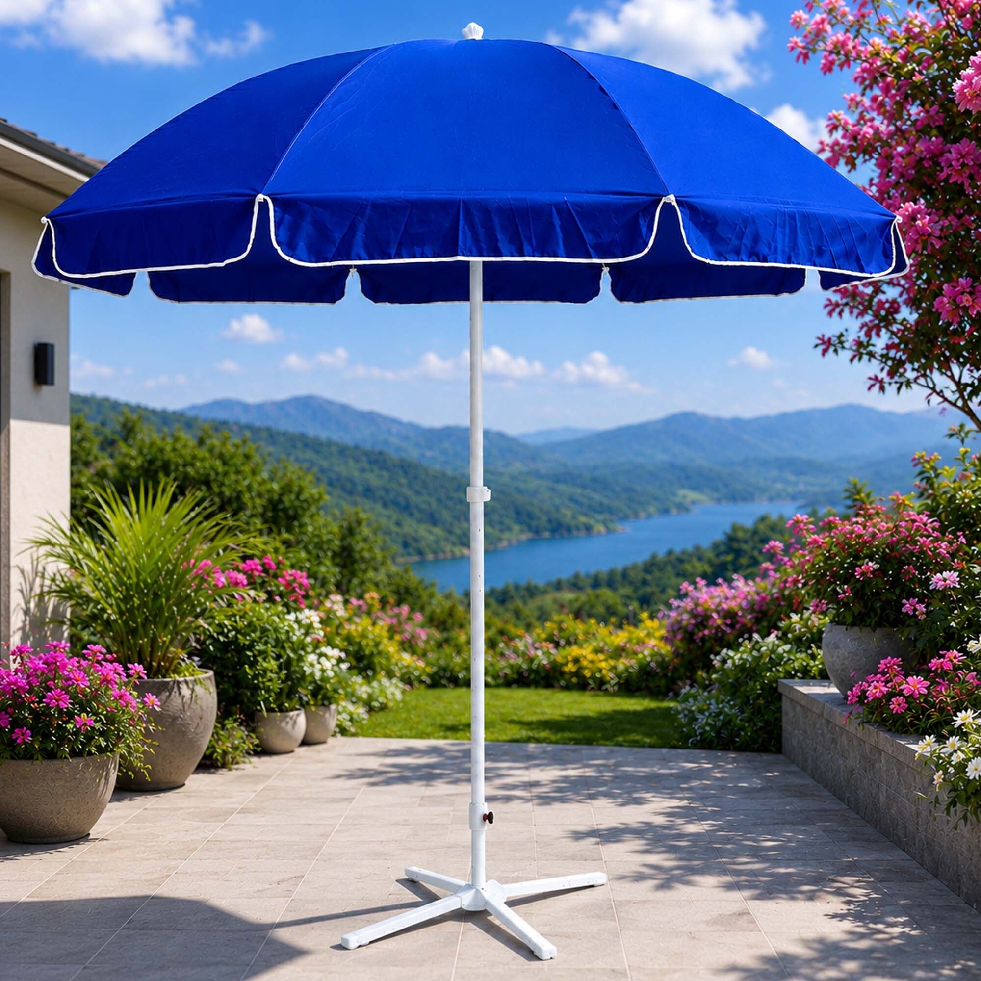 Garden Umbrella With Stand 6 Ft Modern Restaurant Patio Canopy Shade Umbrella-image-35