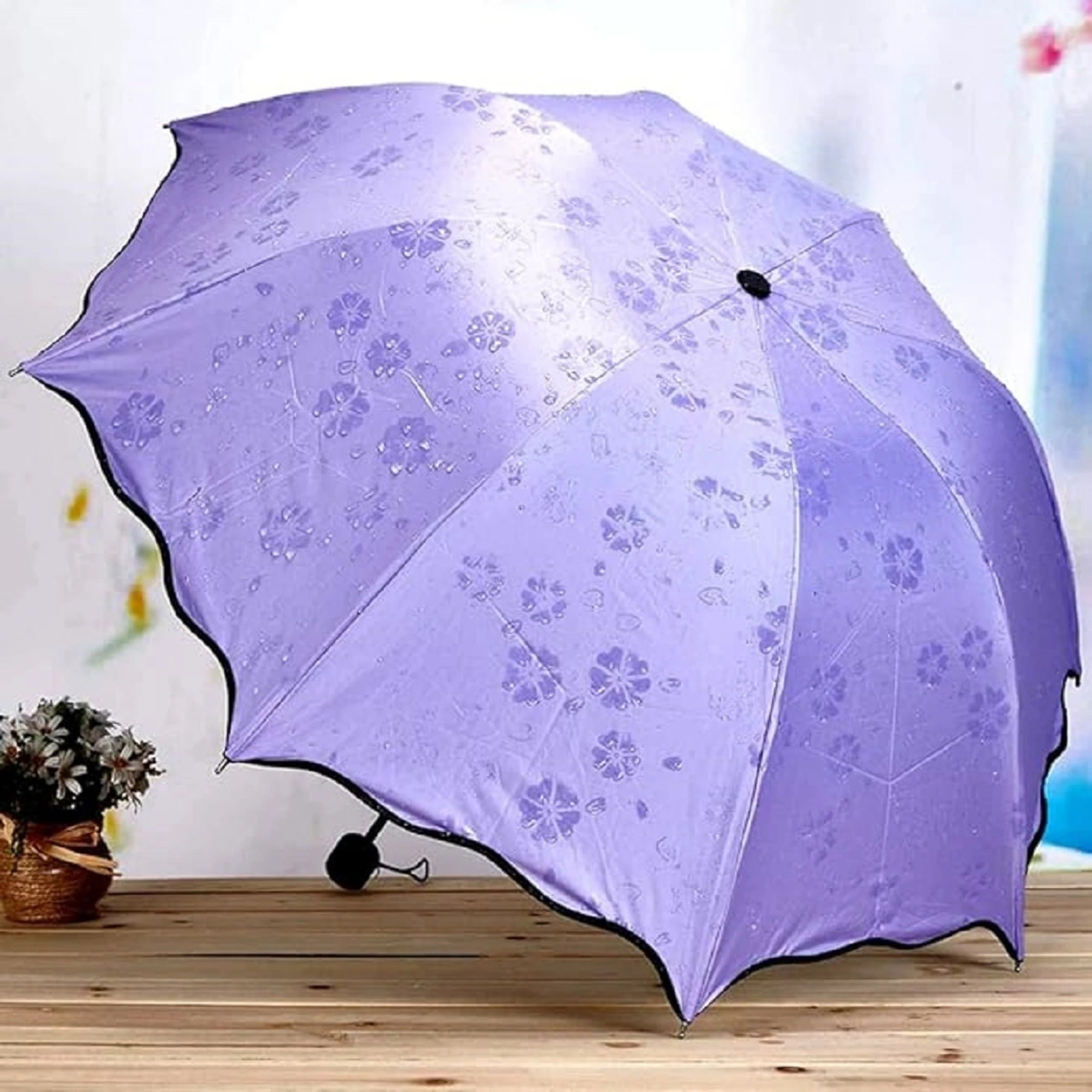 adorazone Uv Magic 3 Fold Purple Umbrella Umbrella-picture-0