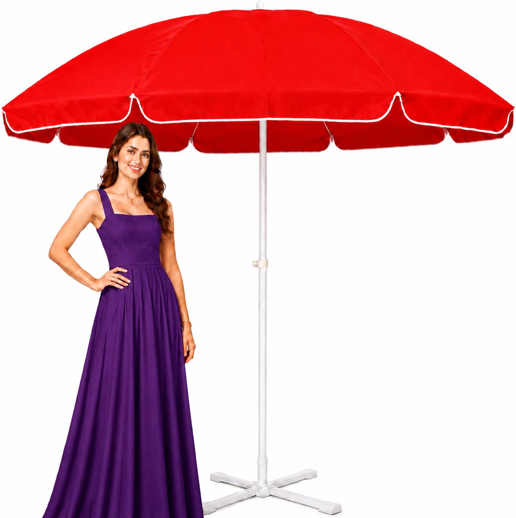 Garden Umbrella With Stand 6 Ft Spacious Resort Garden Shade Canopy Umbrella-image-18