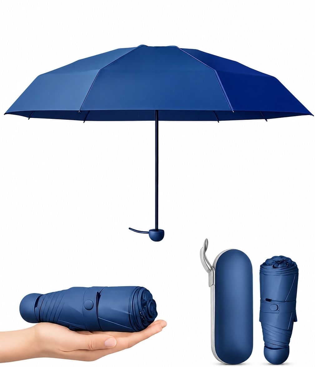 Premium Compact Folding Umbrella with Hard Case | UPF 50+ UV Protection Umbrella-image-37