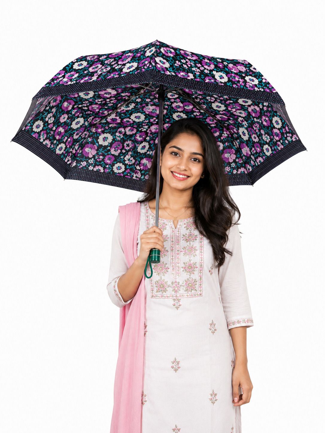Emerald-Flora Premium 3-Fold Windproof Umbrella-image-45