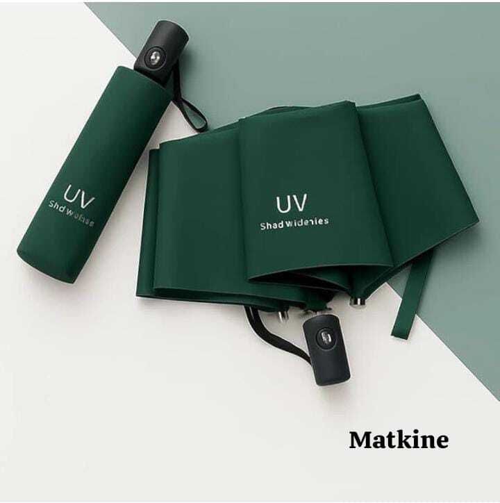 3 Fold with Auto Open and Close GREEN UV Umbrella-image-27