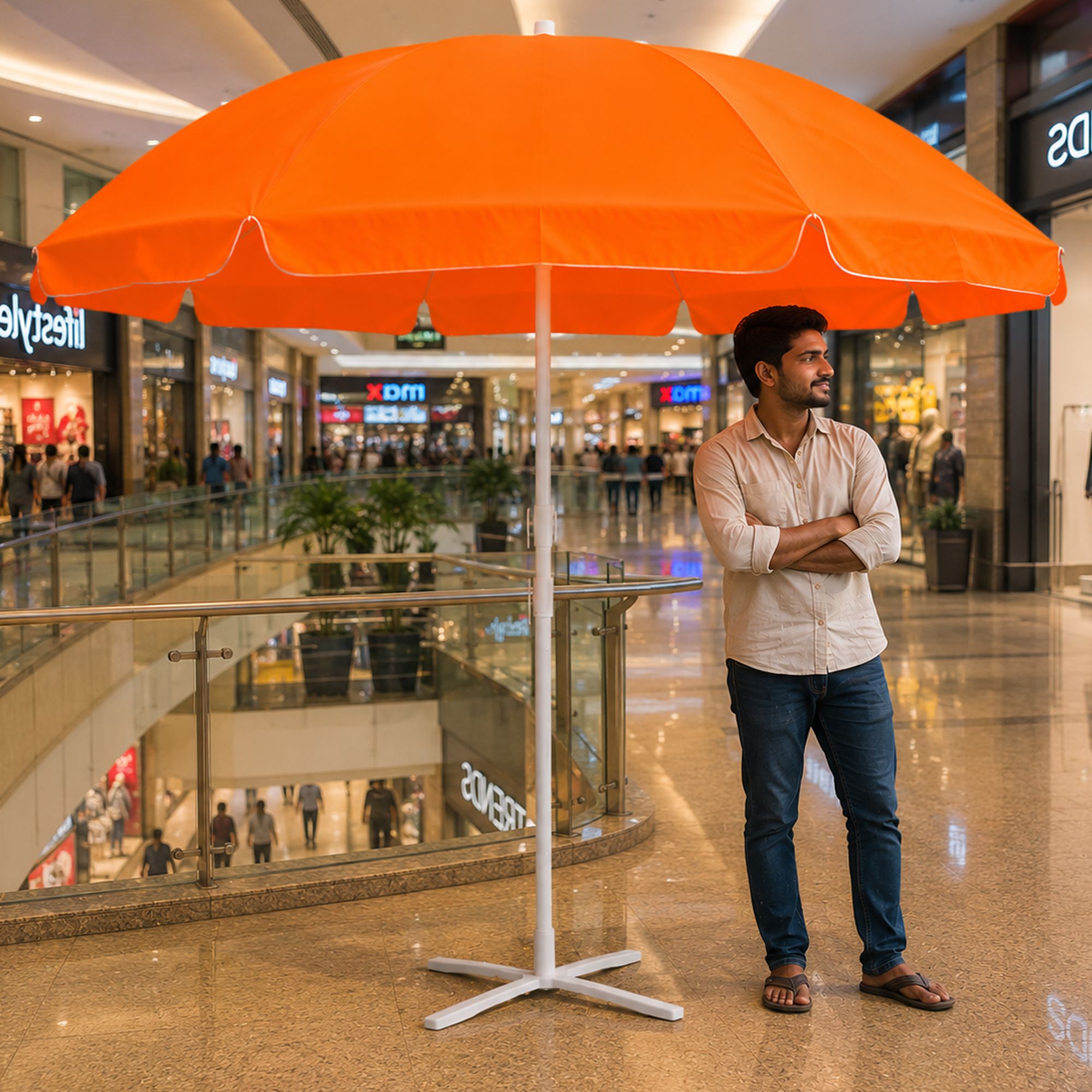 rainpopson 7 Ft Garden Umbrella With Stand Designer Lawn and Terrace Sun Shade Umbrella-picture-16