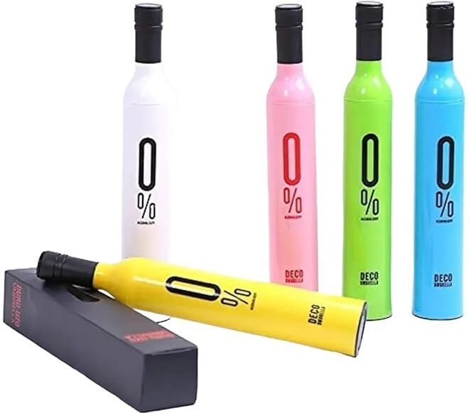 Wine Bottle Shape Umbrella Mini Compact Foldable Umbrella with Plastic Case Umbrella-image-13