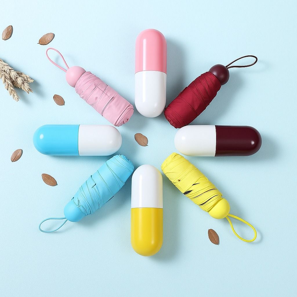 Mini Capsule Umbrella for Kids Folding Umbrella for Rain Protection Stylish Umbrella-image-37