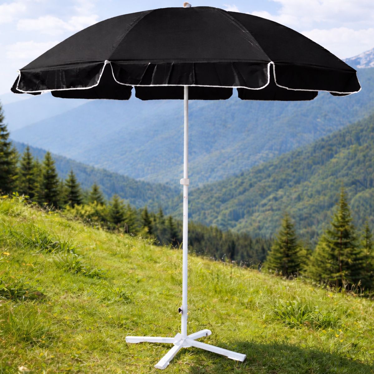 rainvibe Garden Umbrella With Stand 6 Ft Heavy Duty Rooftop Patio Garden Cover Umbrella-picture-36