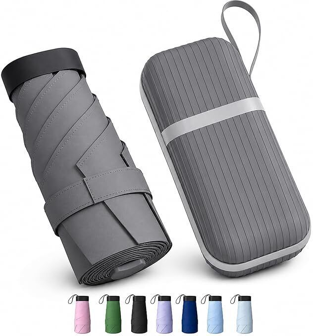 Premium 3-Fold Capsule Mini Pocket Umbrella with Waterproof Hard Case Umbrella-image-13