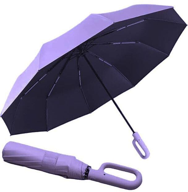 Travel with Auto Open Close Light weight UV Coated Sun&Rain Umbrella-image-47