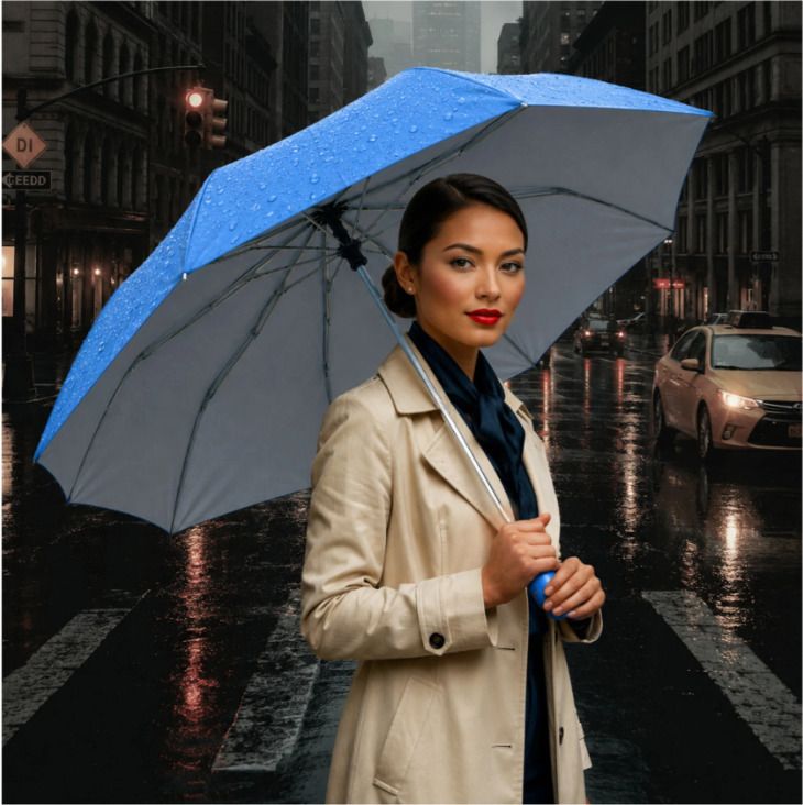 Compact Folding Umbrella (Pack of 1) Waterproof with Strong Windproof Frame Umbrella-image-39