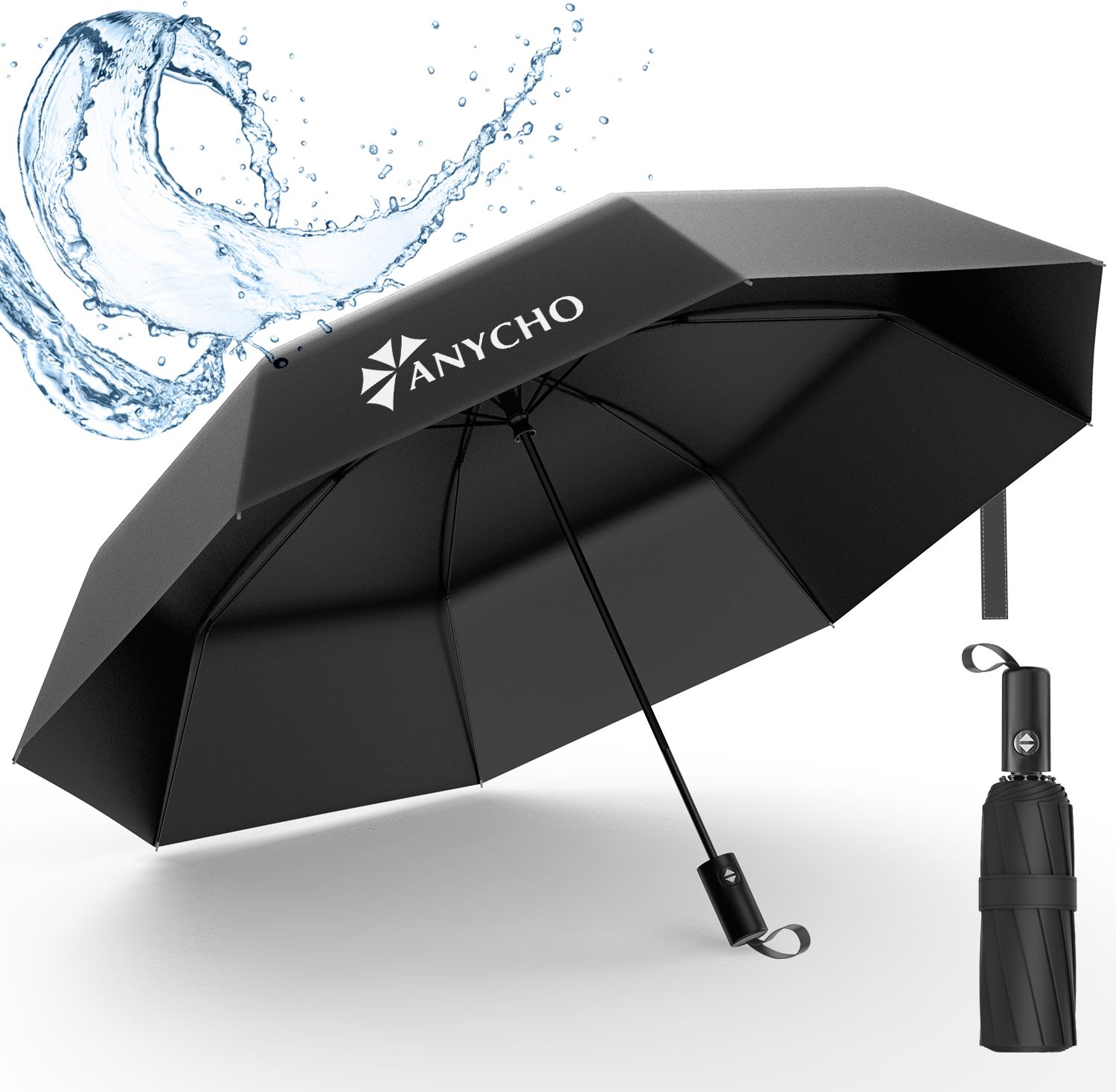 anycho Auto Open Waterproof Umbrella for Men, 3 fold Umbrella for Women, UV Protective Umbrella-picture-10
