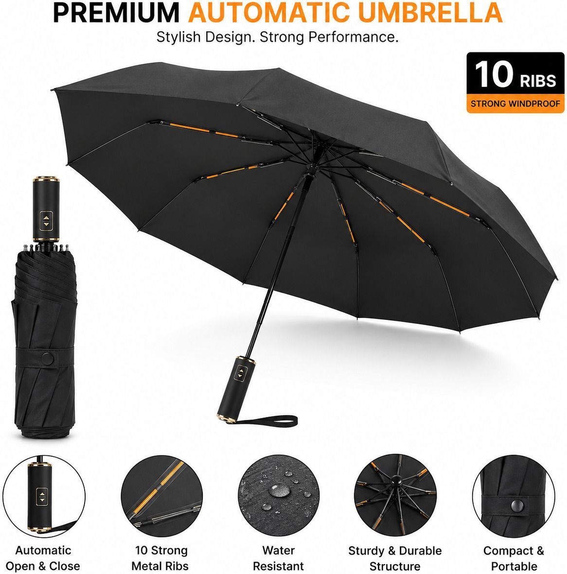 zeeshan AUTOMATIC-BLACK-UMBRELLA Umbrella-picture-34