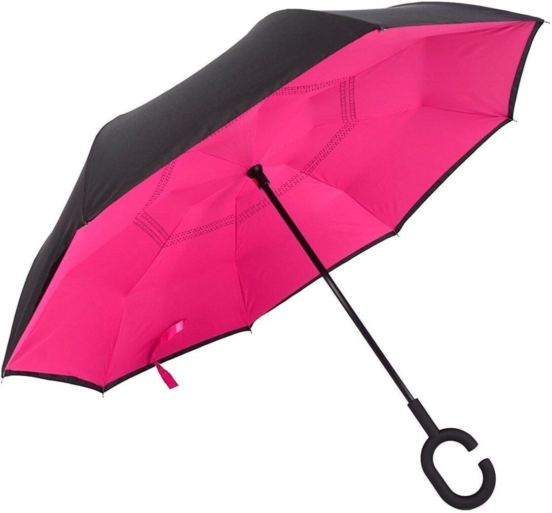C Type Handle Double Layer Inverted Upside Down Reversible Umbrella-image-1