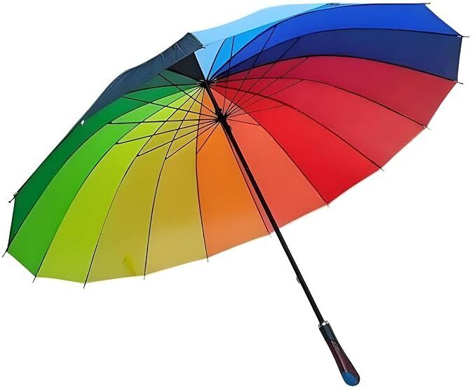 saraswati prominion Rainbow Golf Umbrella, Large Windproof Stick Umbrella Umbrella-picture-45