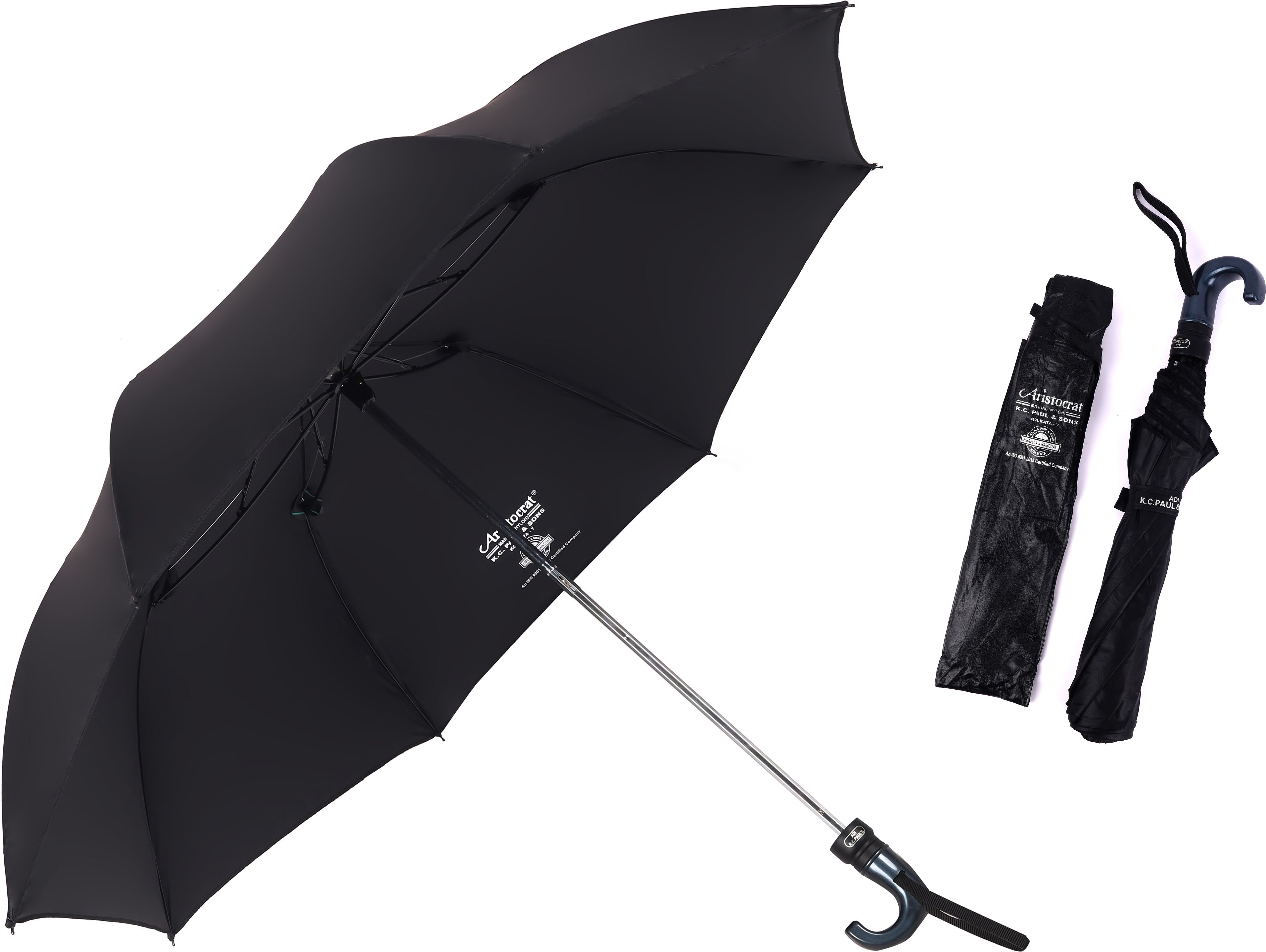 Aristocrat 2 fold 23-inch large premium umbrella | 2 fold black umbrella | Umbrella