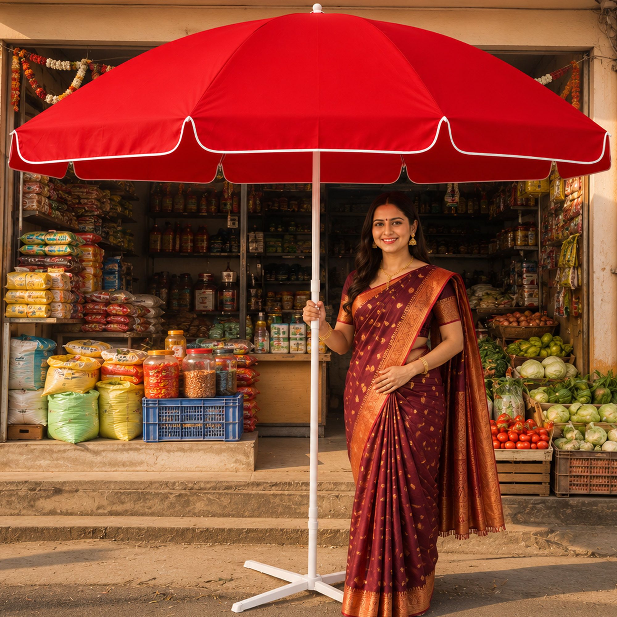 rainpopson 7 Ft Garden Umbrella With Stand Robust Outdoor Patio Leisure Shade Umbrella-picture-37