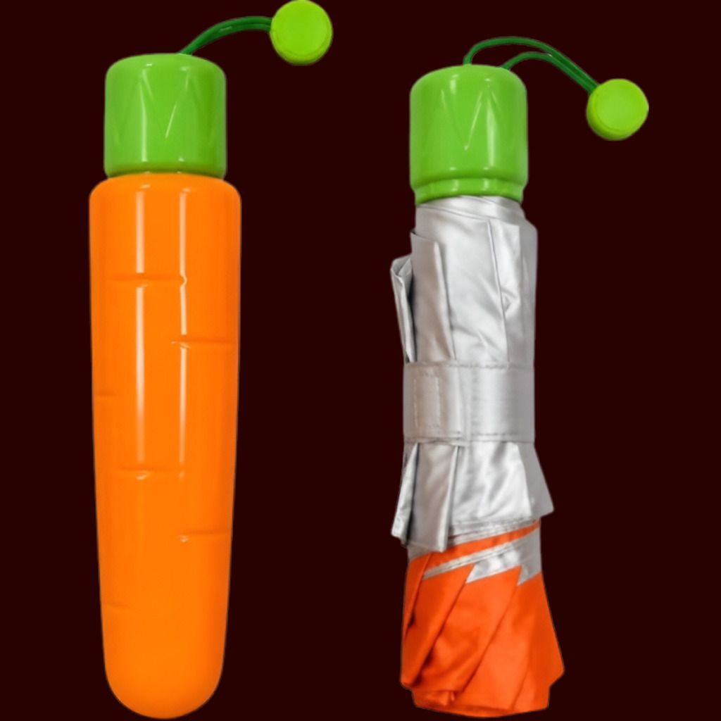 lootnesse Stylish Carrot Storage Umbrella Waterproof Weather Ready Companion Umbrella-picture-19
