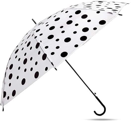 mitoriya Transparent Polka Dot Print Umbrella | Clear Waterproof & Wind Resistant Rain Umbrella-picture-30