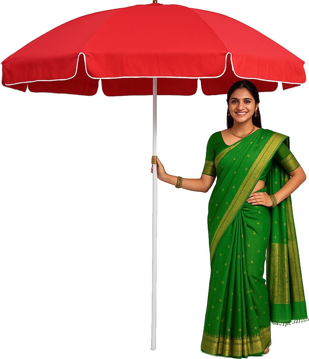 With Stand Outdoor Garden 7Ft Umbrella UV Protection Without Stand Umbrella-image-10