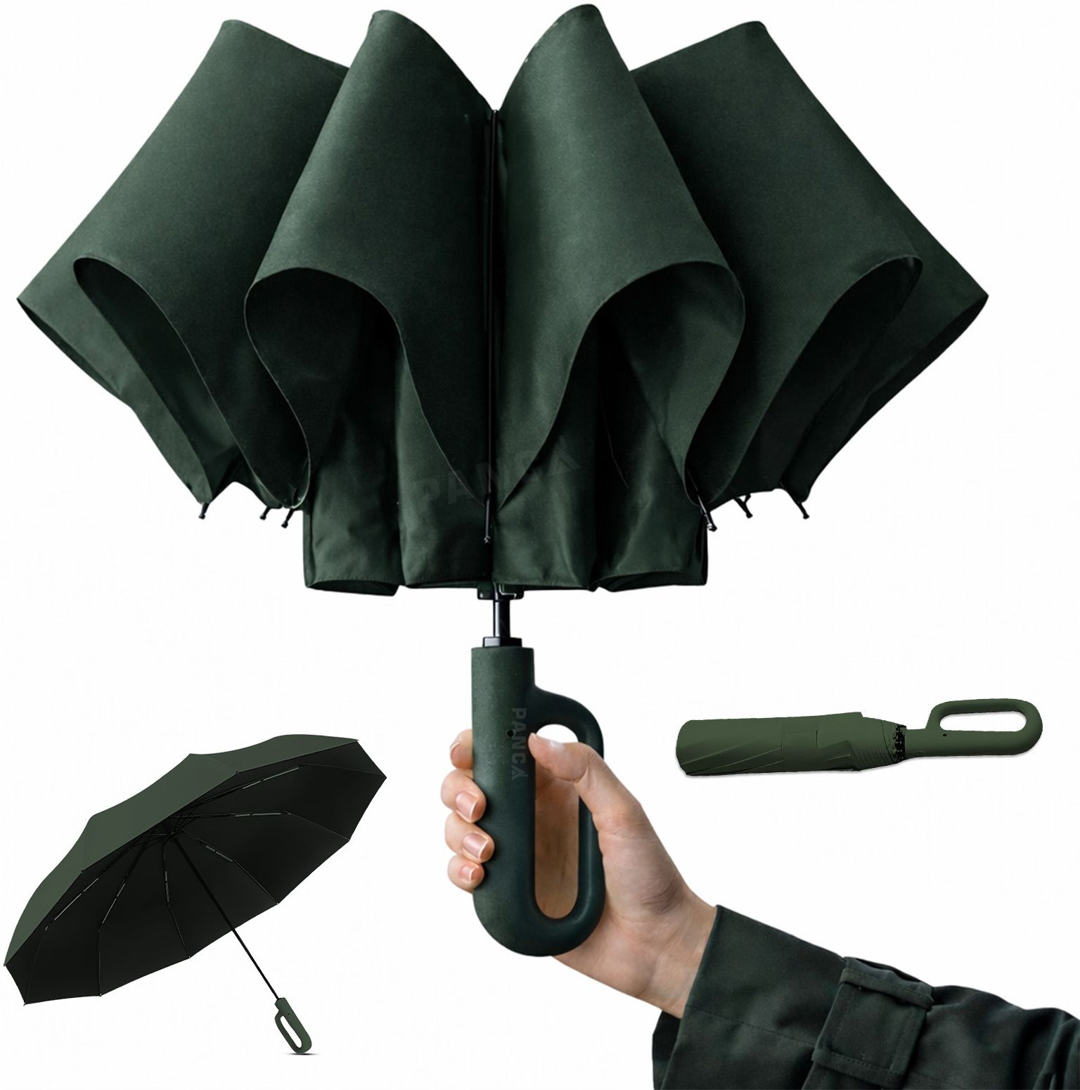 Auto Fold Umbrella 8 Ribs Windproof UV Protection Compact Umbrella-image-1