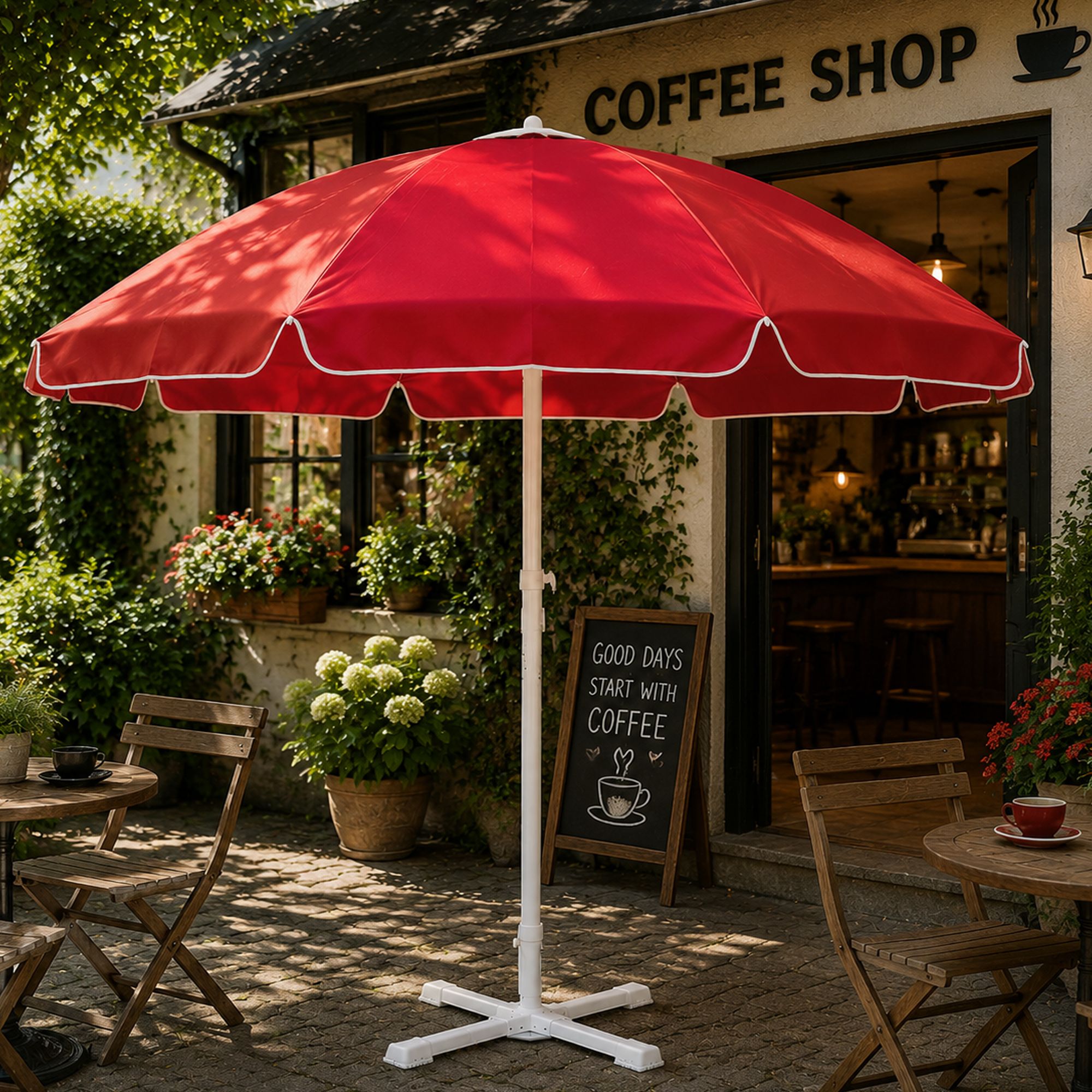rainvibe Garden Umbrella With Stand 6 Ft Stylish Family Garden Wide Coverage Umbrella-picture-14