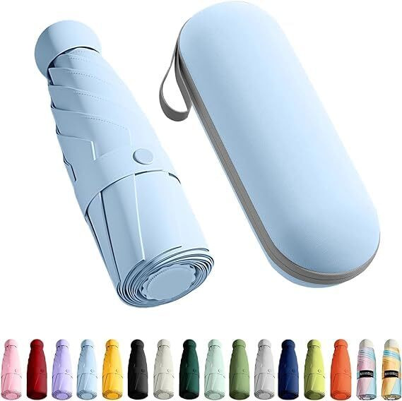 kriaesha Mini Folding Compact Umbrella with Case Umbrella image 1
