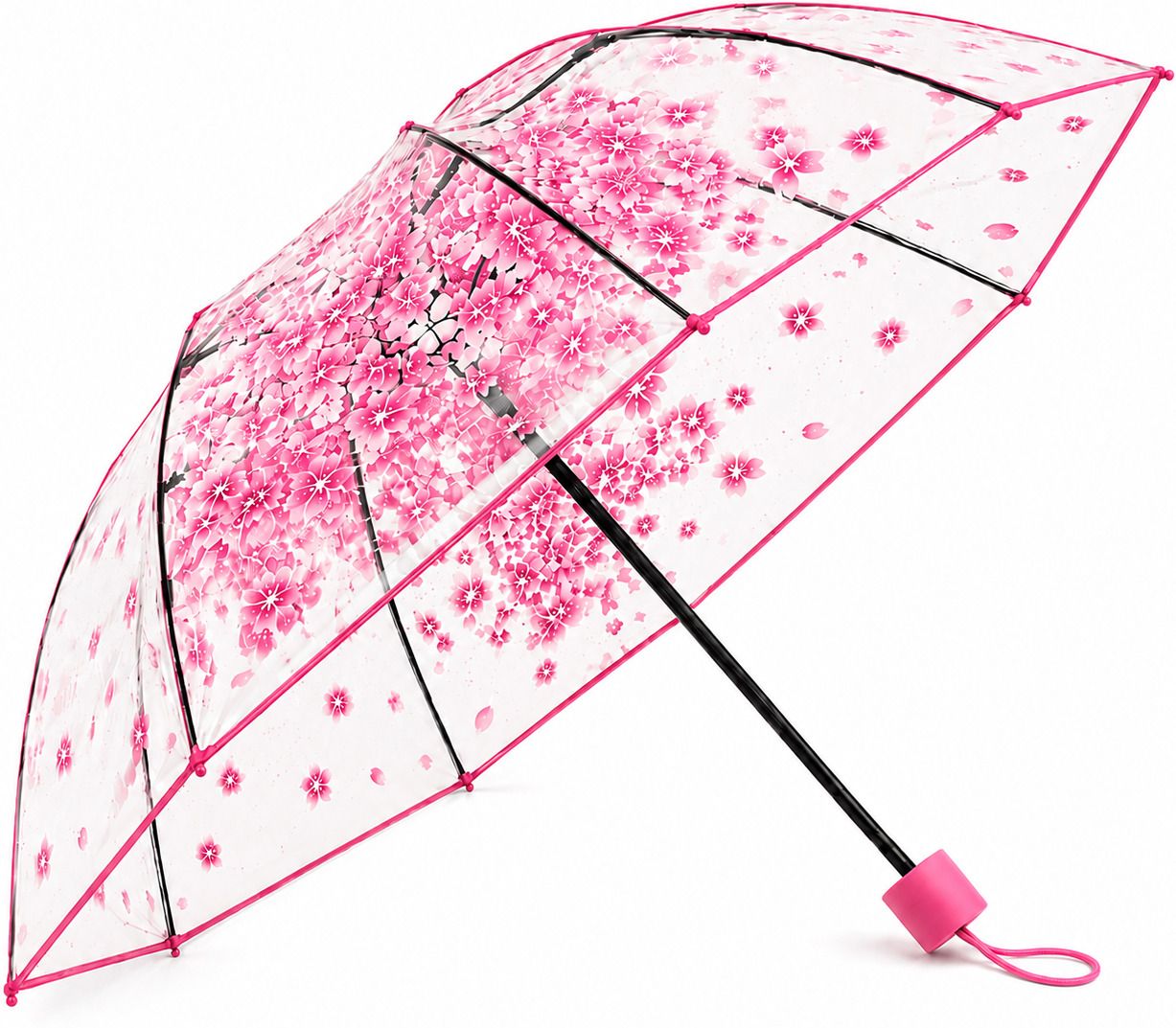 Transparent Three Fold Crystal Bloom Umbrella-image-19