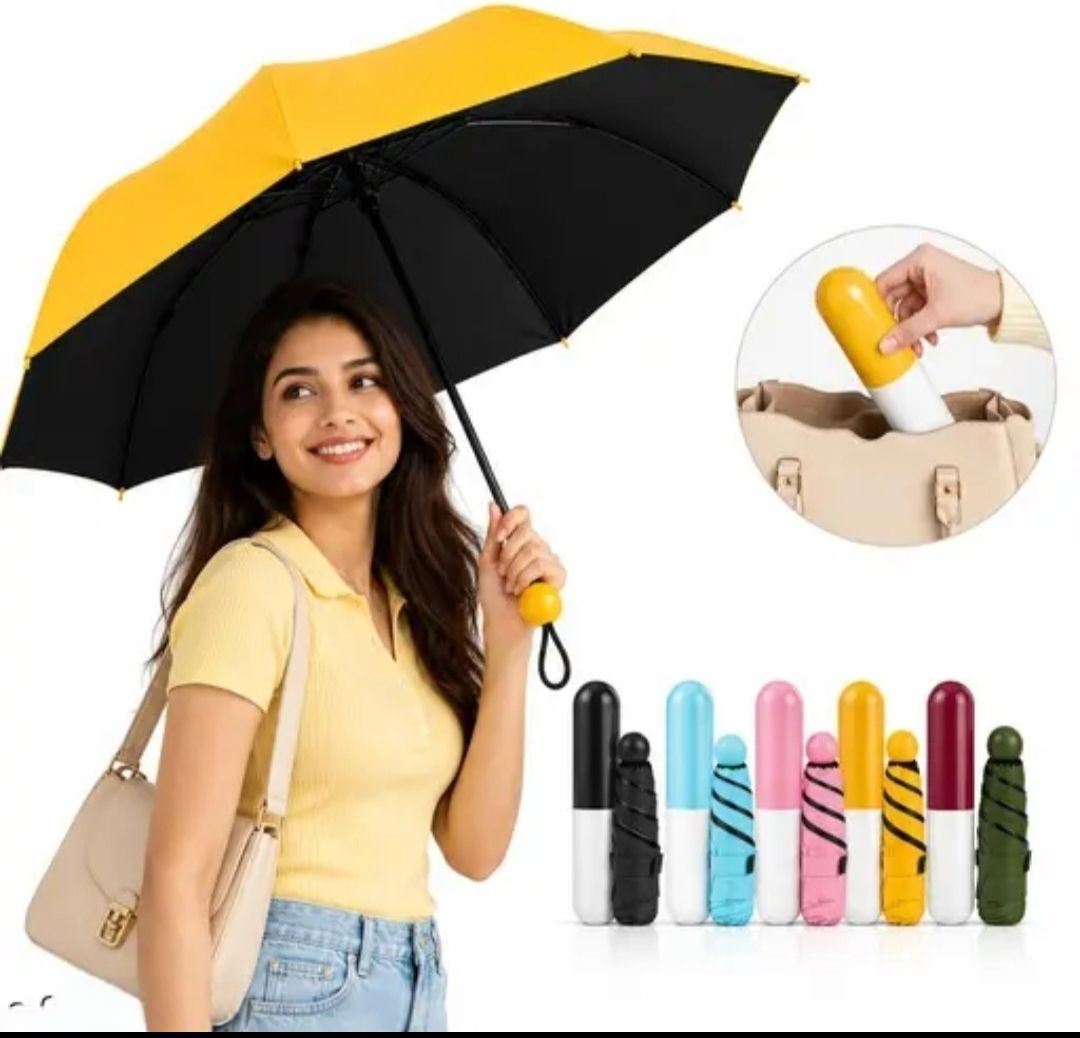 Compact 5 -fold travell umbrella with capsule case wind proof Umbrella-image-39