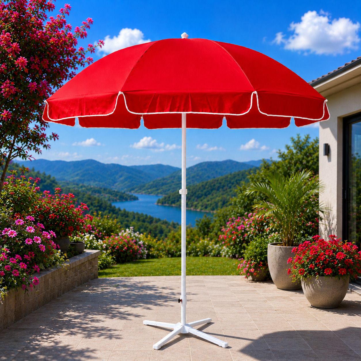 green bird 7 Ft Garden Umbrella With Stand Elegant Resort Garden Patio Sun Shade Umbrella-picture-23