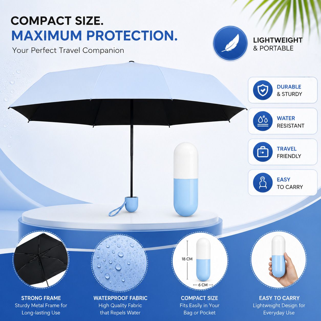 ziva trading 3 Fold Travel Umbrella Umbrella-picture-16