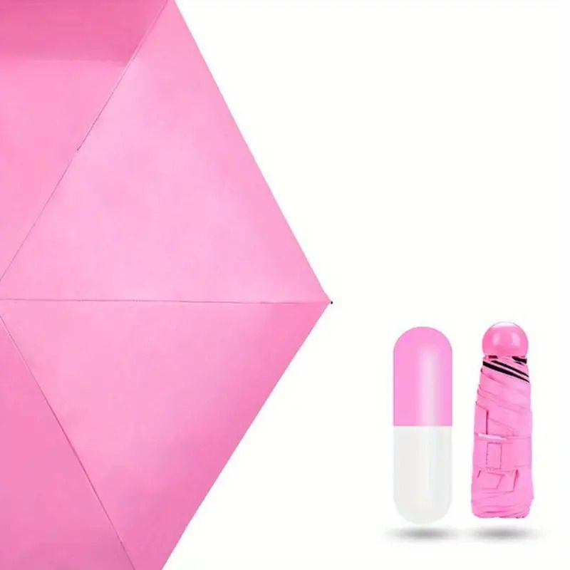 Ultra Mini Light UV Coated 4-Fold Travel Pocket Cute Capsule Umbrella-image-13