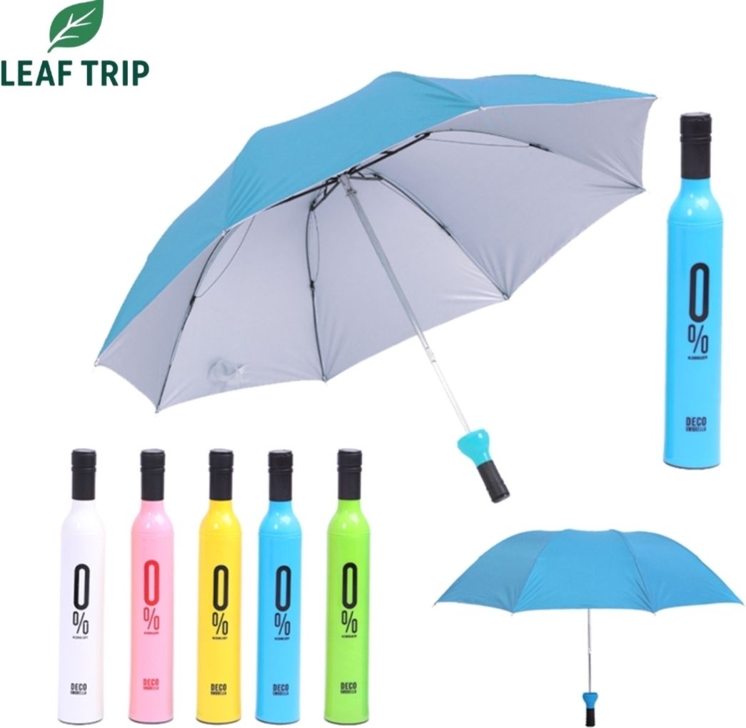 0% Wine Bottle Shape 3-Fold Compact Umbrella Umbrella-image-15