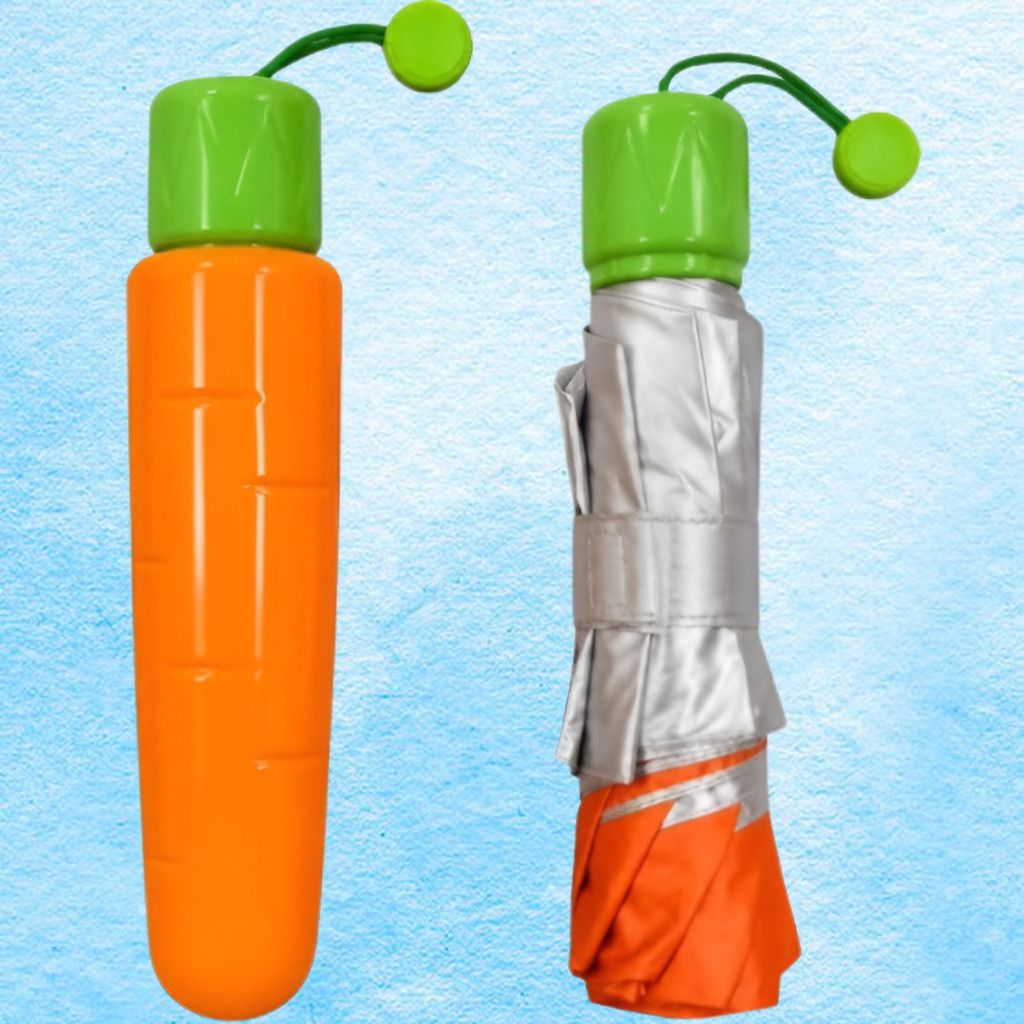 lootnesse Creative Carrot Inspired Umbrella Compact Folding Travel Companion Umbrella-picture-15