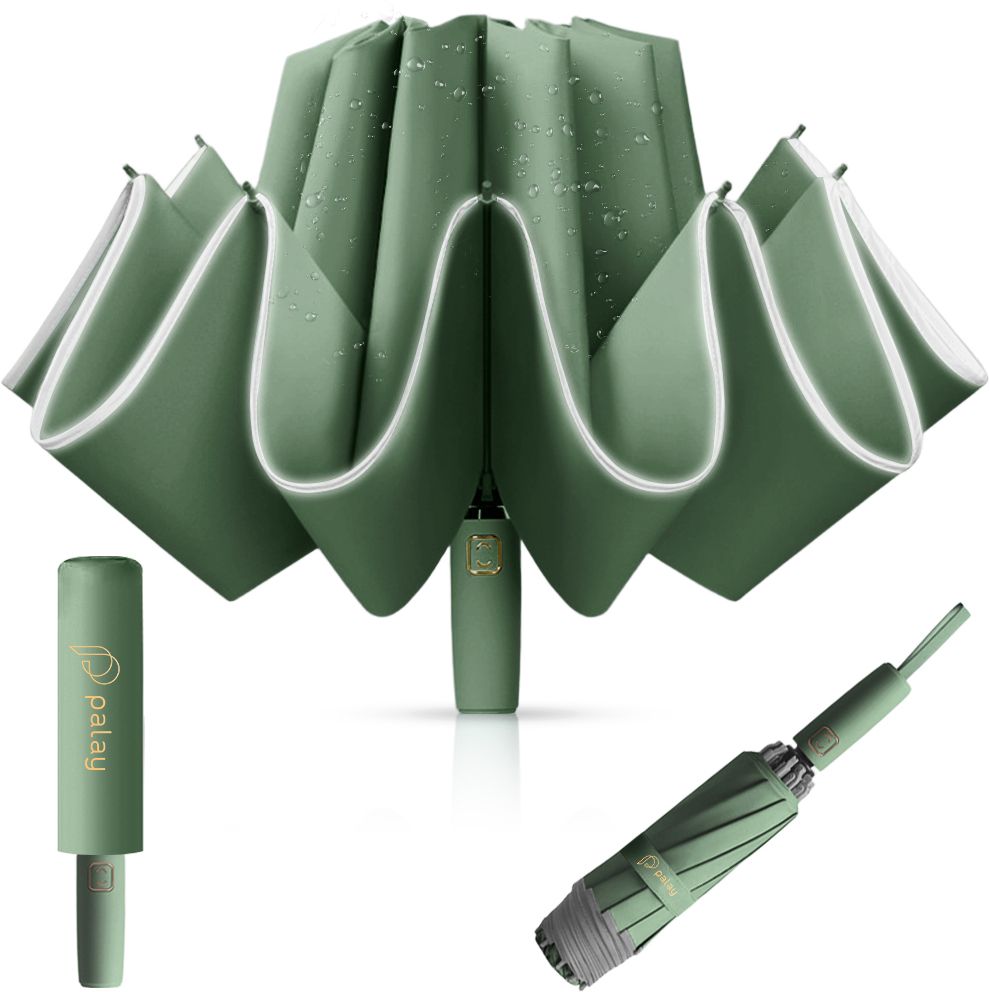 Auto 3 Fold Large Umbrella with Reflective Strip 50 inch Travel Umbrella for Me Umbrella-image-7