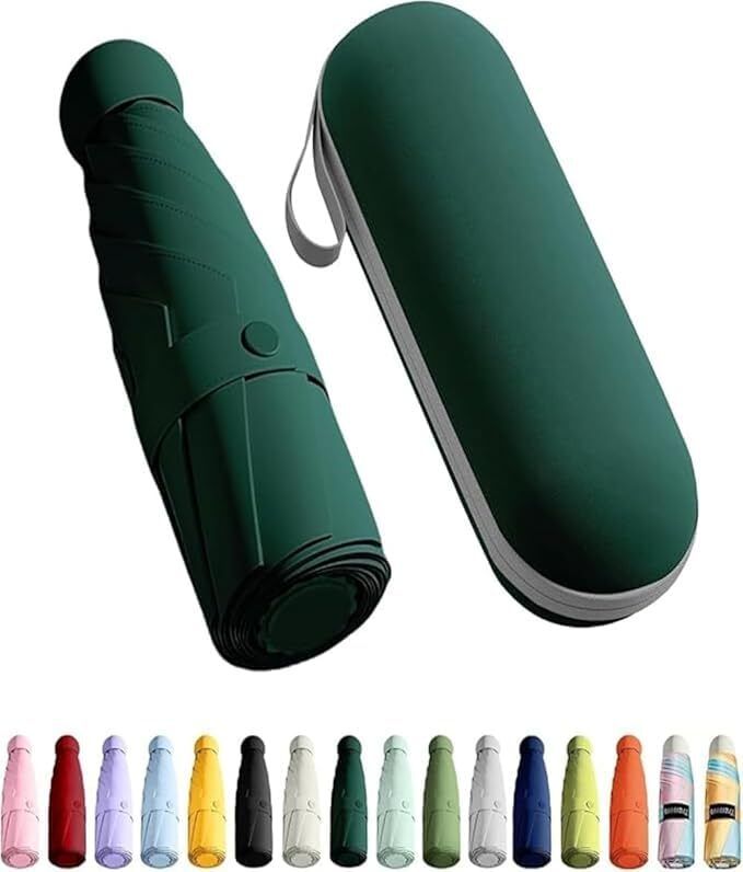 rectitude Mini Pocket Umbrella with Storage Case Portable Rain Sun Travel Umbrella Umbrella-picture-14
