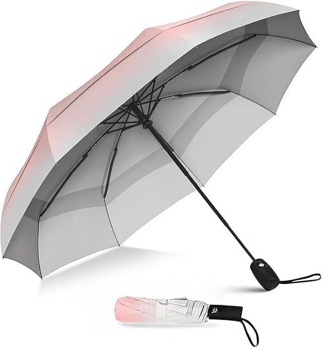 Stick Umbrella with Cover UV Protection Rubber Handle Automatic Open Waterproof Umbrella-image-1