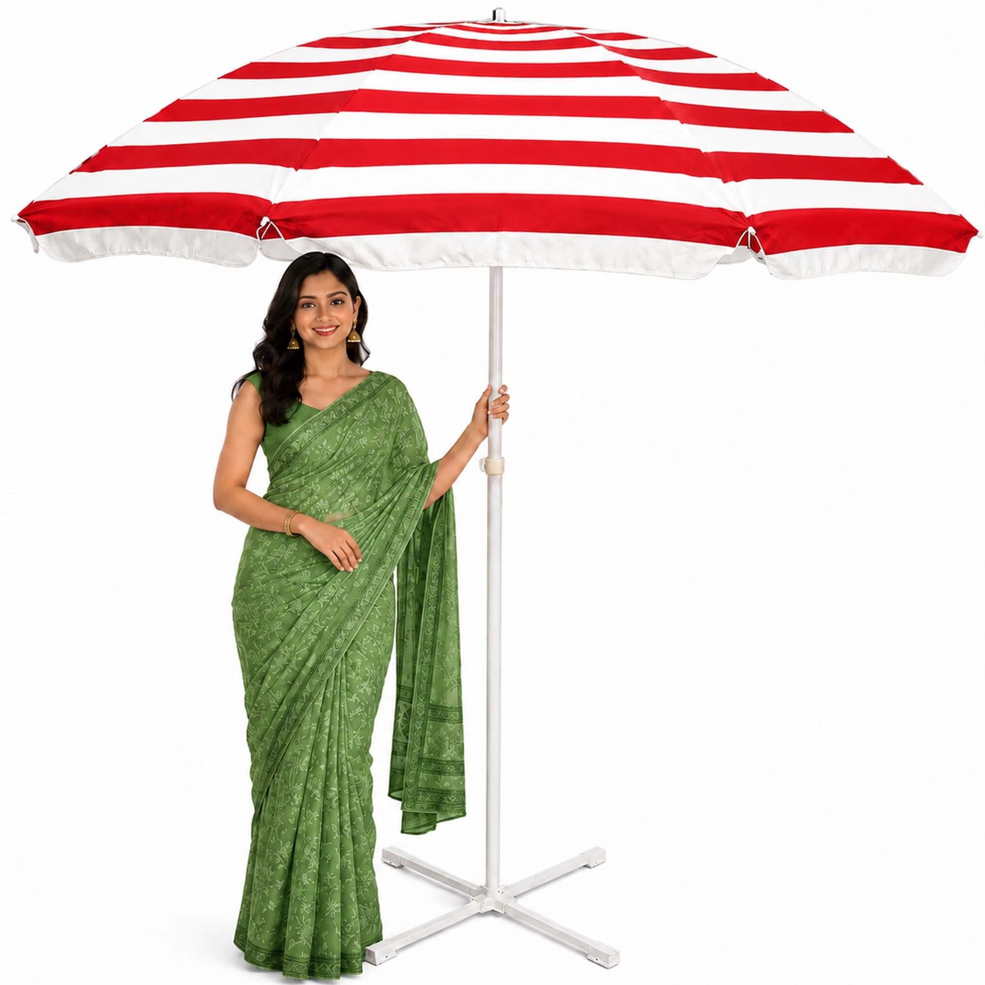 Garden Umbrella With Stand 6 Ft Designer Open Air Patio Canopy Shade Umbrella-image-27