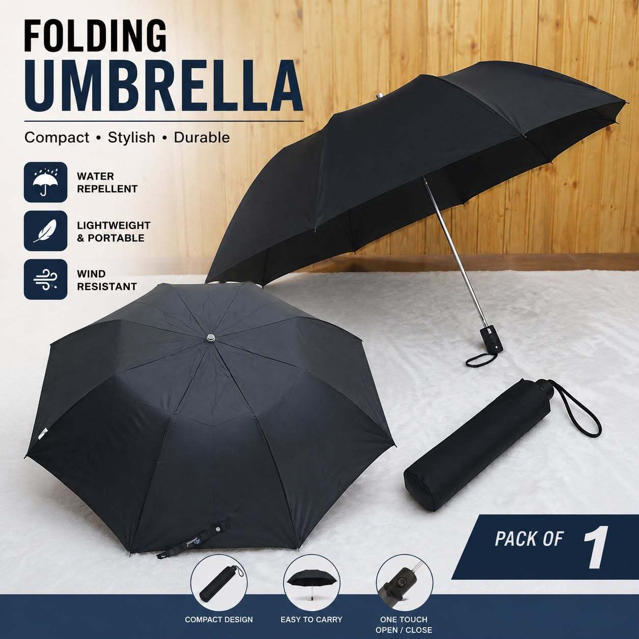 mikora Compact Folding Automatic Windproof Travel Umbrella for All Weather Use Umbrella-picture-27
