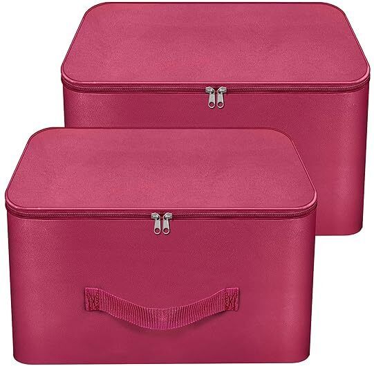 farhan bags 2 Pack Nylon Underbed Moisture Proof Wardrobe Organizer Storage Bag for clothes Poly-canvas Laundry Bag