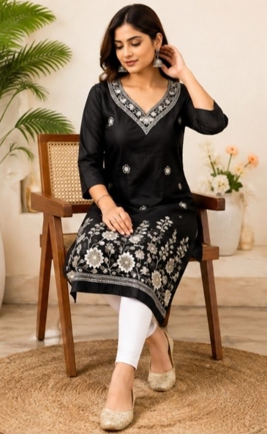 RAMEN Straight Black Uniform Kurta-picture-13