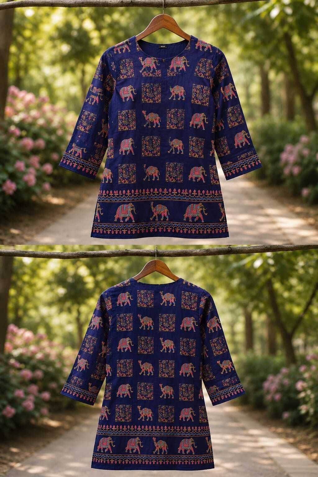 colouredstone Straight Blue Uniform Kurta-image-0