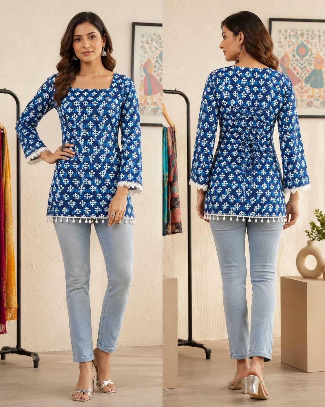 colouredstone Straight Blue Uniform Kurta-picture-34