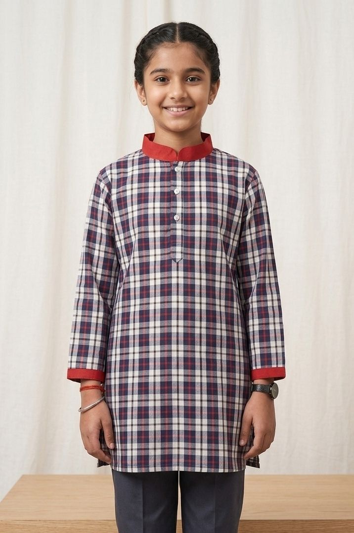 jkl A-line Multicolor, Red Uniform Kurta-picture-13