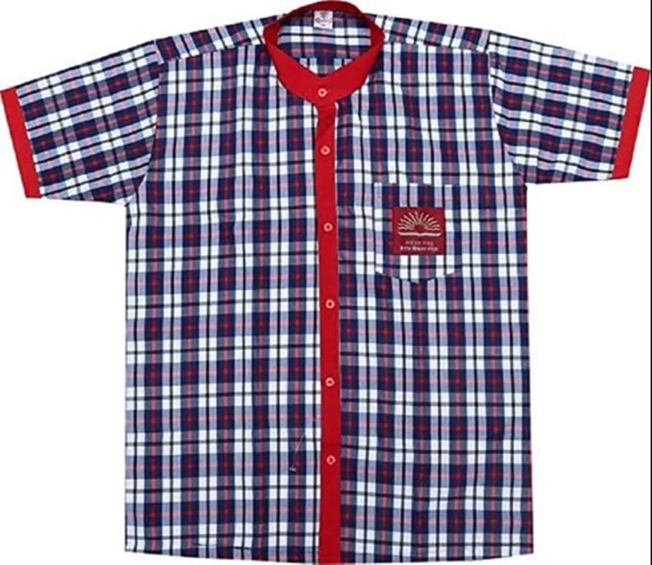 AMBIKASTORES Red, White Uniform Shirt-picture-27
