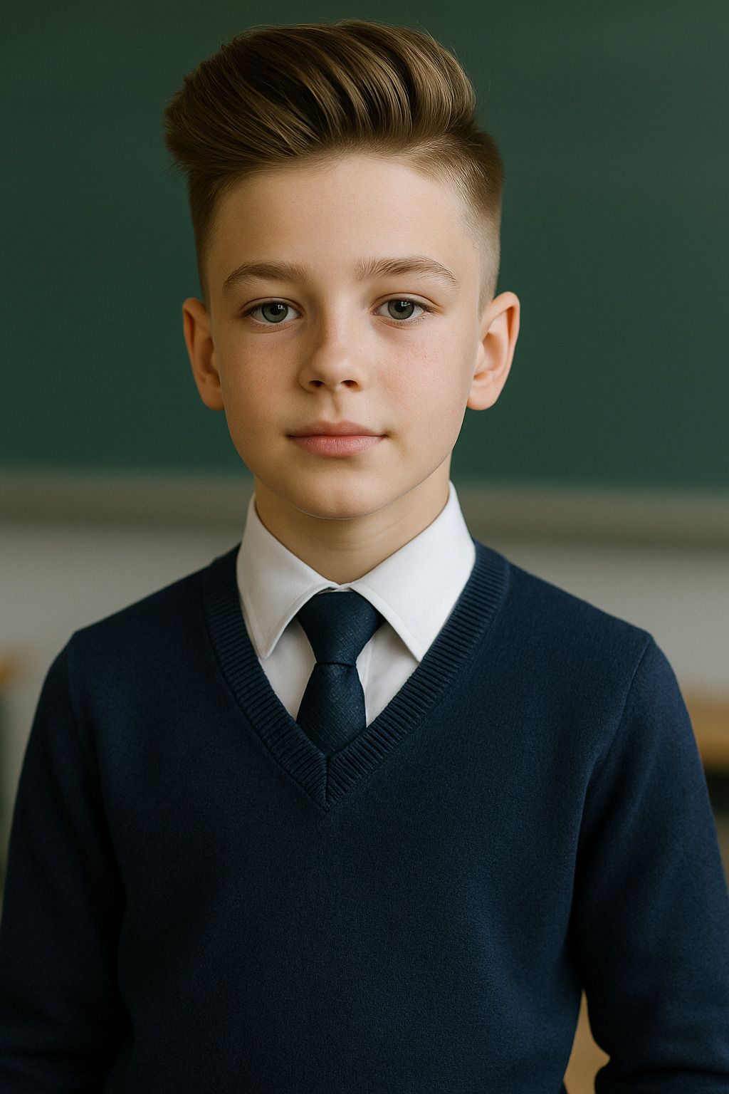 V K MALHOTRA KNITWEARS Blue Uniform Sweater