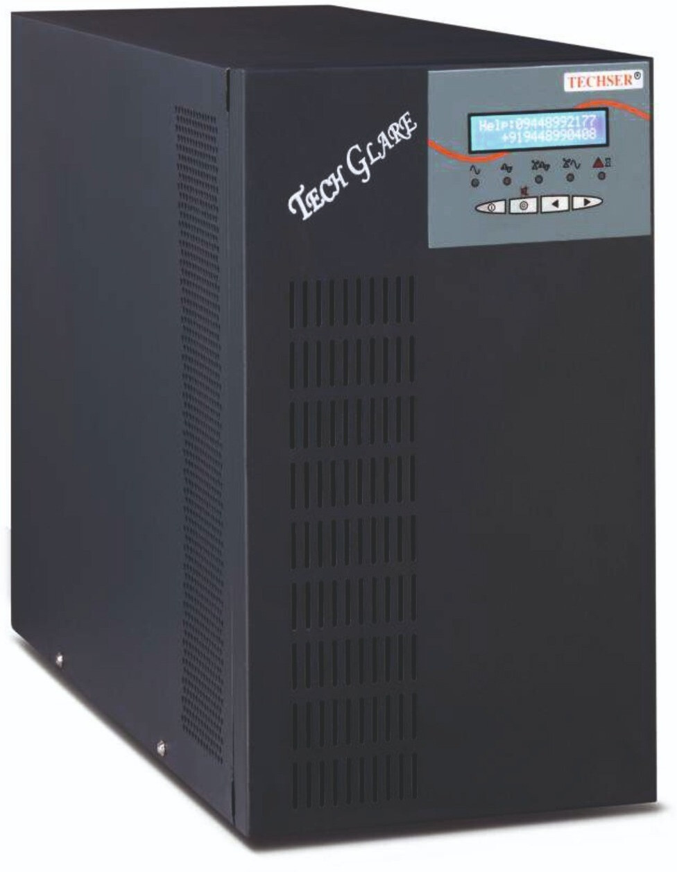 Techser Techglare Series 3kva 96v online ups TECH GLARE 300 V Online/double-conversion Rack-mount Model UPS with Overload Protection with Digital Display 5 Outlet Plugs image 1