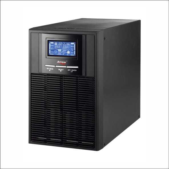 Arrowpowertech Arrow 1KVA OLHF UPS for Personal Computers ONLINE 230 V Online/double-conversion Tower Model UPS with Overload Protection with Digital Display 3 Outlet Plugs-image-46