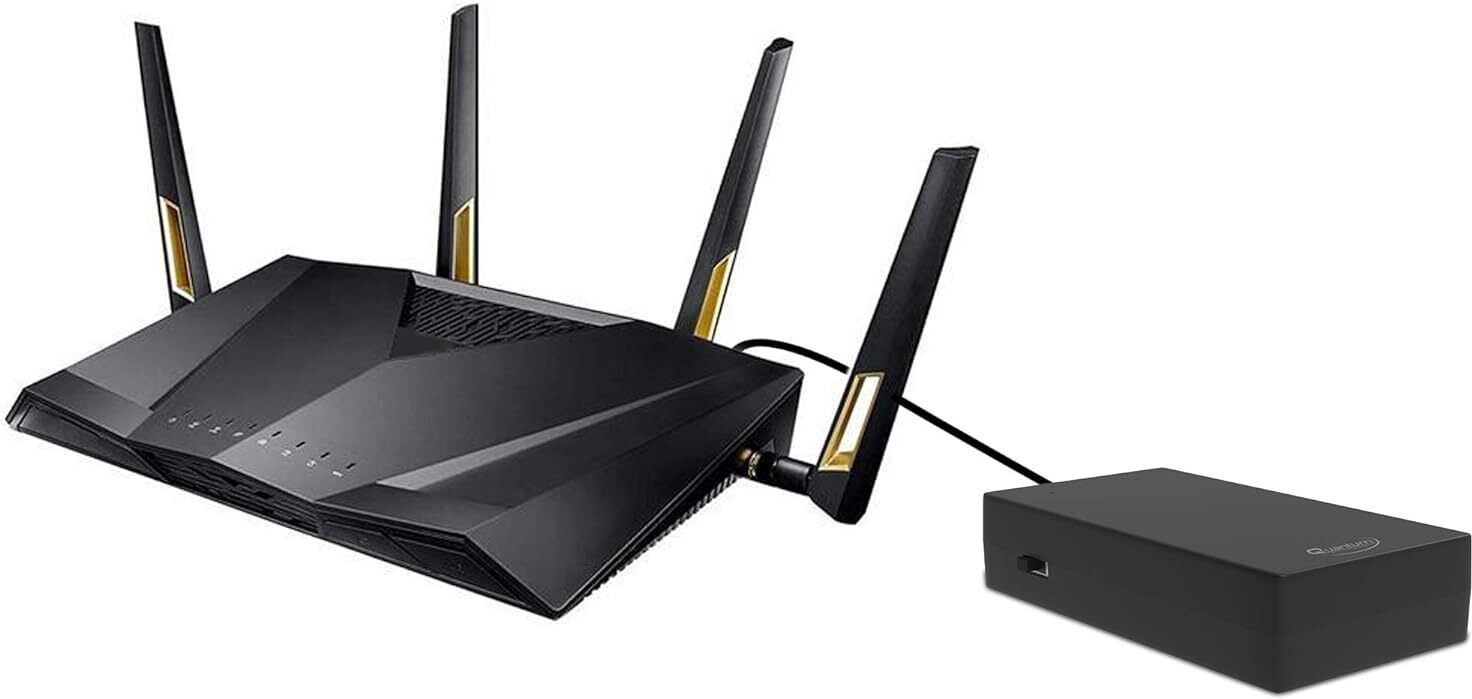 Quantron QDC-12 FOR WIFI ROUTER 12 VOLTUPS for Router, Intercom, CCTV, Set top Box - UPS 12 V Standby-Ferro Tower Model UPS with Overload Protection 2 Outlet Plugs