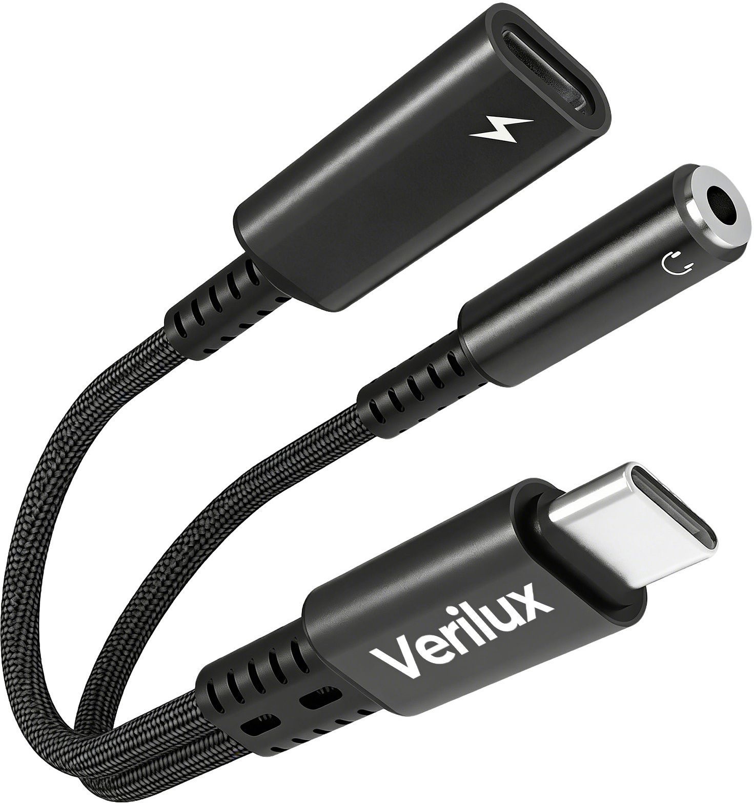 verilux USBC audio and charging splitter cable with dual ports and fast power delivery USB Adapter-picture-42