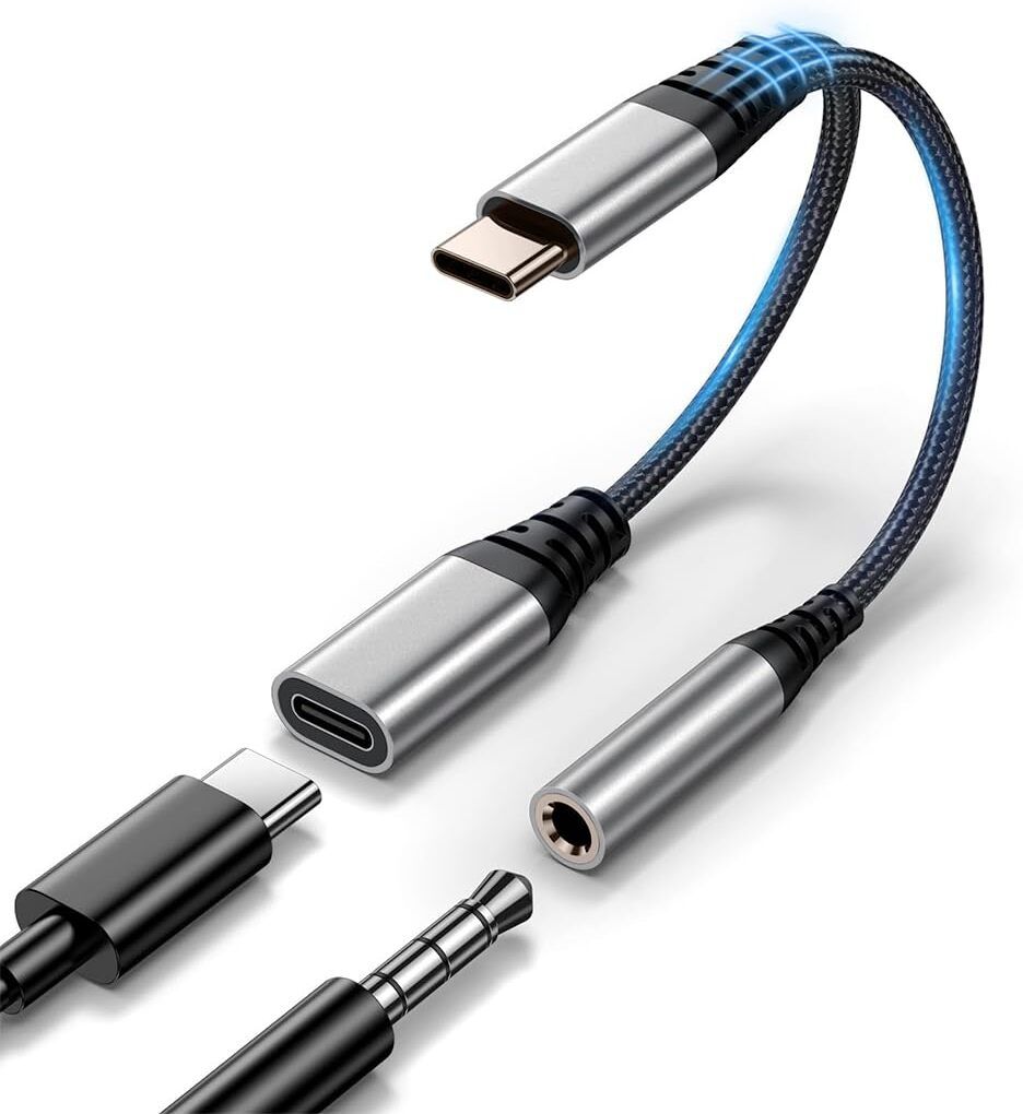 USB C to 35 mm audio adapter with 60W PD fast charging for daily use routine USB Adapter-image-26